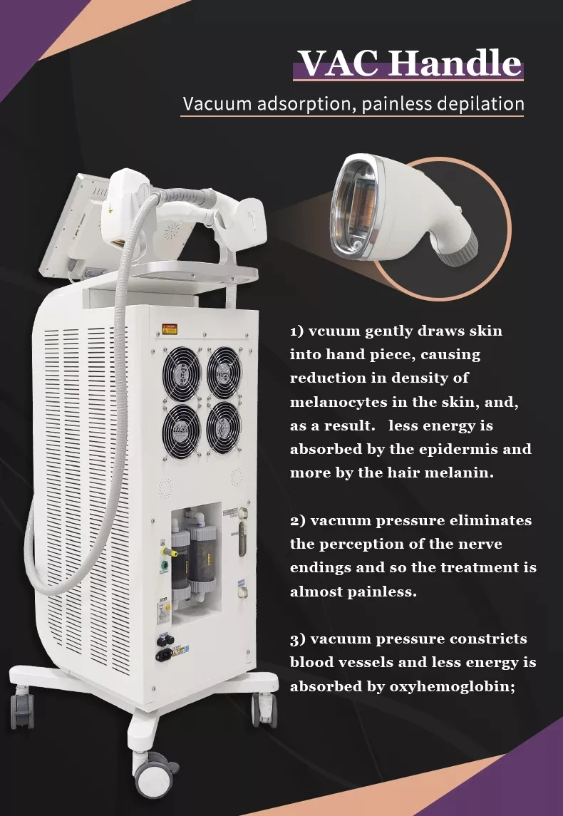 755 808 1064nm Permanent Diode Laser Alexandrite Beauty Skin Care Medical Diode Laser Hair Removal Machine Salon Equipment